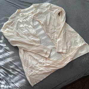 Lululemon cream open-back twist sweater, like new condition